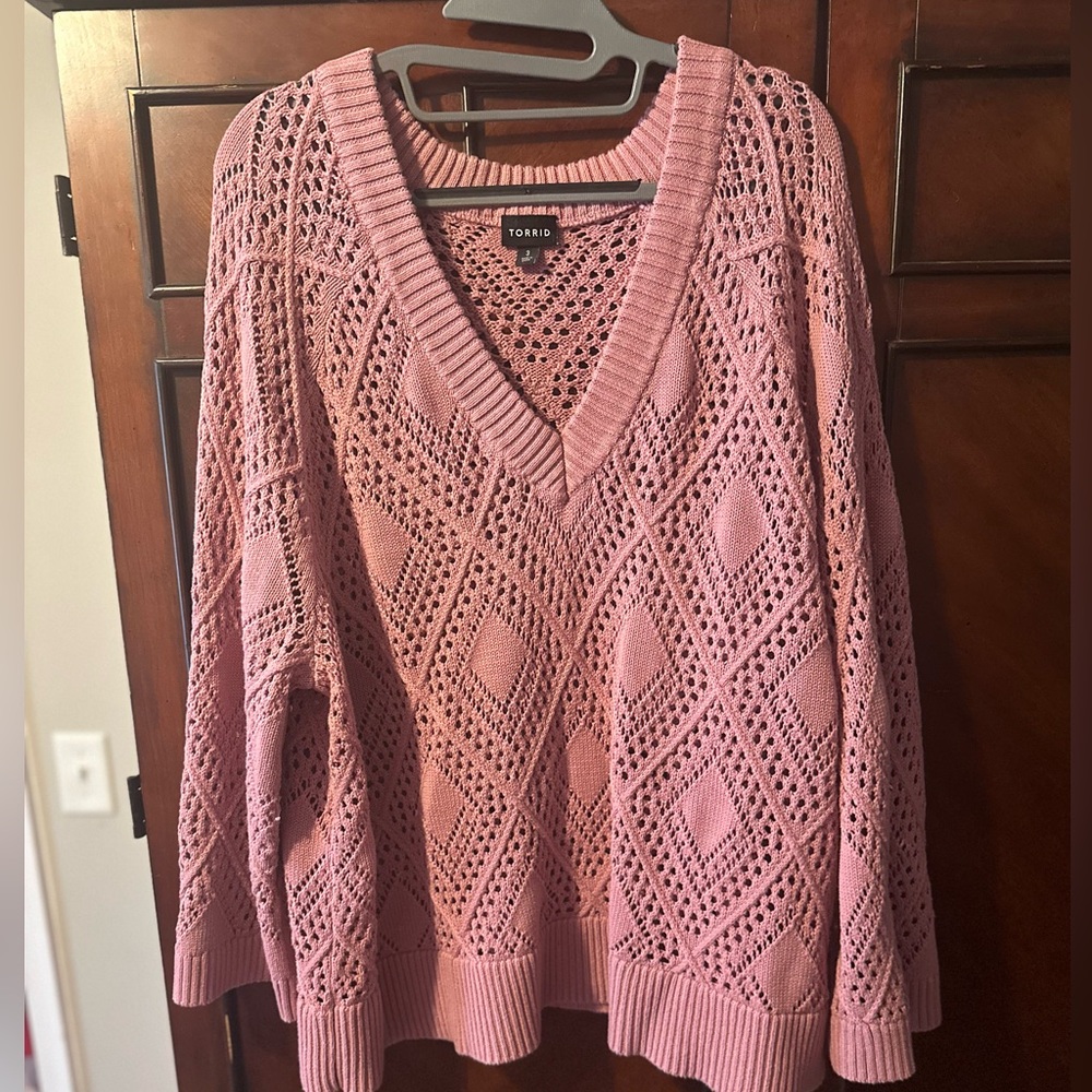 Torrid Dusty Rose V-Neck Sweater